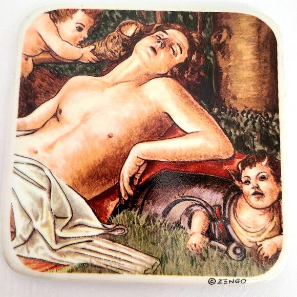 Zengo Coaster Set Womens Greek Myth Romantic Maximalist Vintage Designer Art - Picture 4 of 6